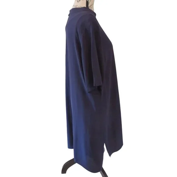 Eileen Fisher Navy Blue Tunic/Dress, Size Large, Boxy, Loose Fit - EUC - Picture 3 of 8